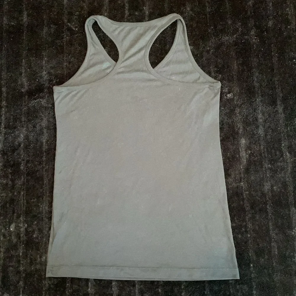 Women’s Black Nike Pink Swoosh Sportswear Athletic Racerback Tank Top Medium